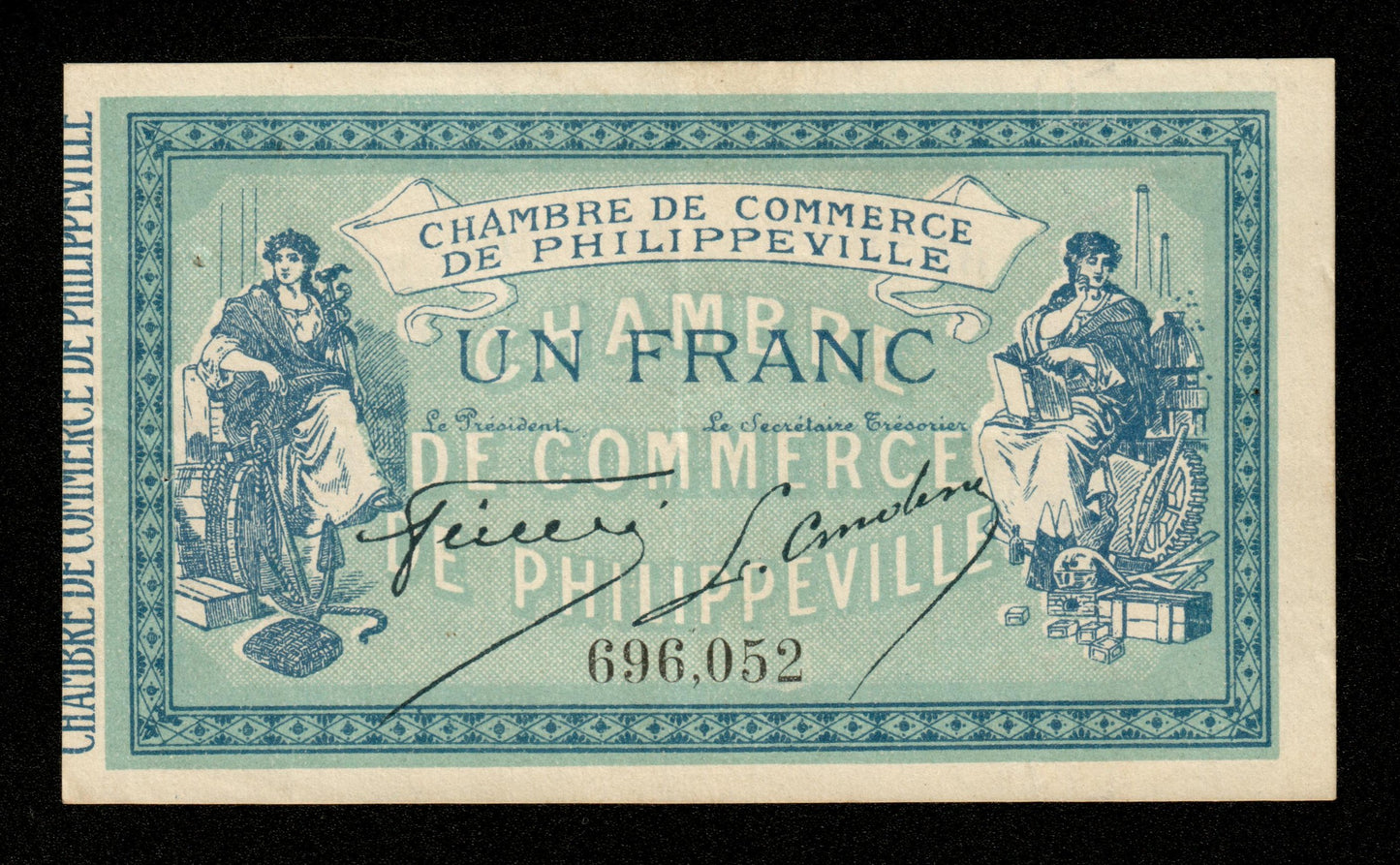 ALGÉRIE - ALGERIA - Chambre de Commerce Philippeville, 1 Franc 1914 JP.142.06 SUP+ / XF+
