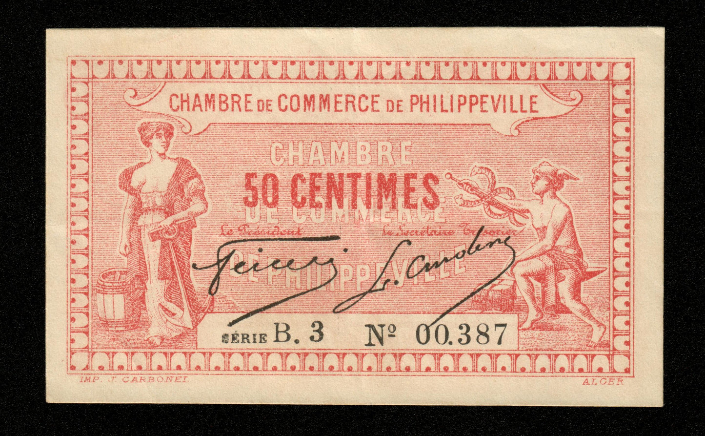 ALGÉRIE - ALGERIA - Chambre de Commerce Philippeville, 50 Centimes 1917 JP.142.08 SUP / XF
