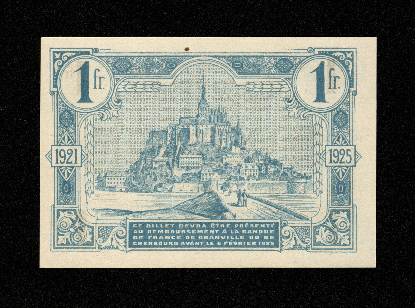 FRANCE - Chambre de Commerce de Granville et Cherbourg 1 Franc 1921 Specimen JP.61.10 NEUF / UNC