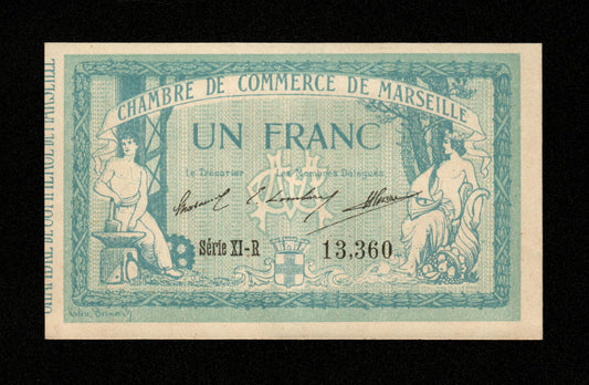 FRANCE - Chambre de Commerce de Marseille 1 Franc 1915 JP.79.60 SPL / AU