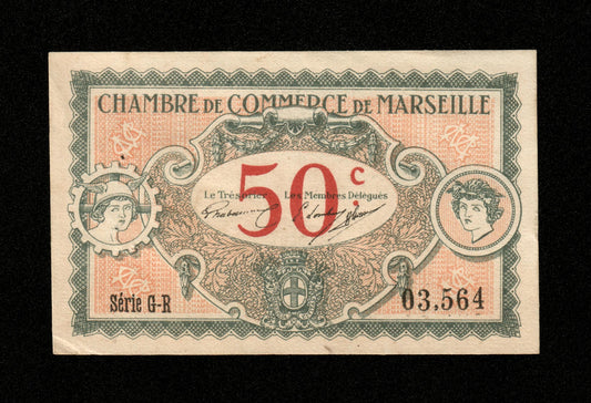 FRANCE - Chambre de Commerce de Marseille 50 Centimes 1917 JP.79.67 TTB+ / VF+