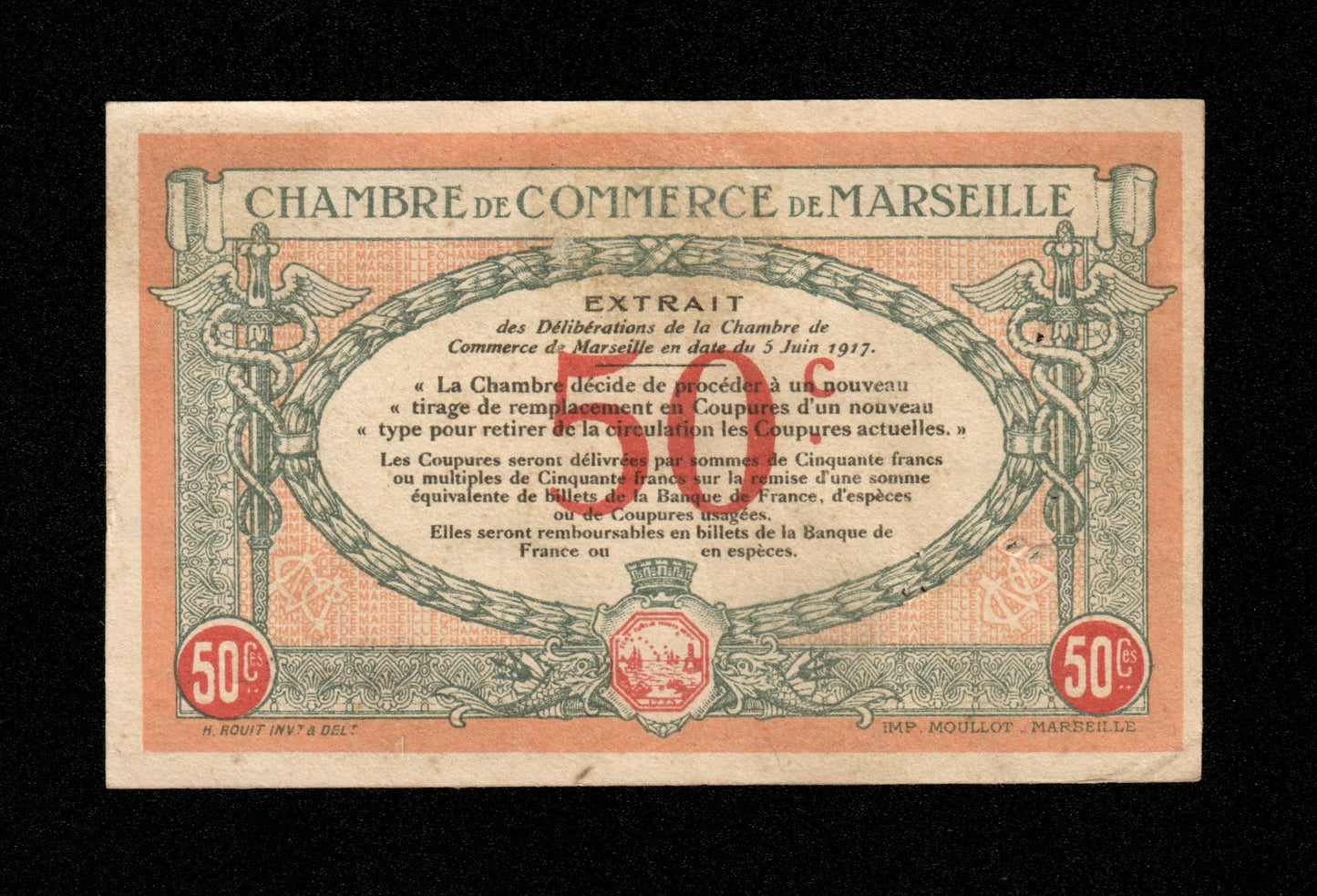 FRANCE - Chambre de Commerce de Marseille 50 Centimes 1917 JP.79.67 TTB+ / VF+