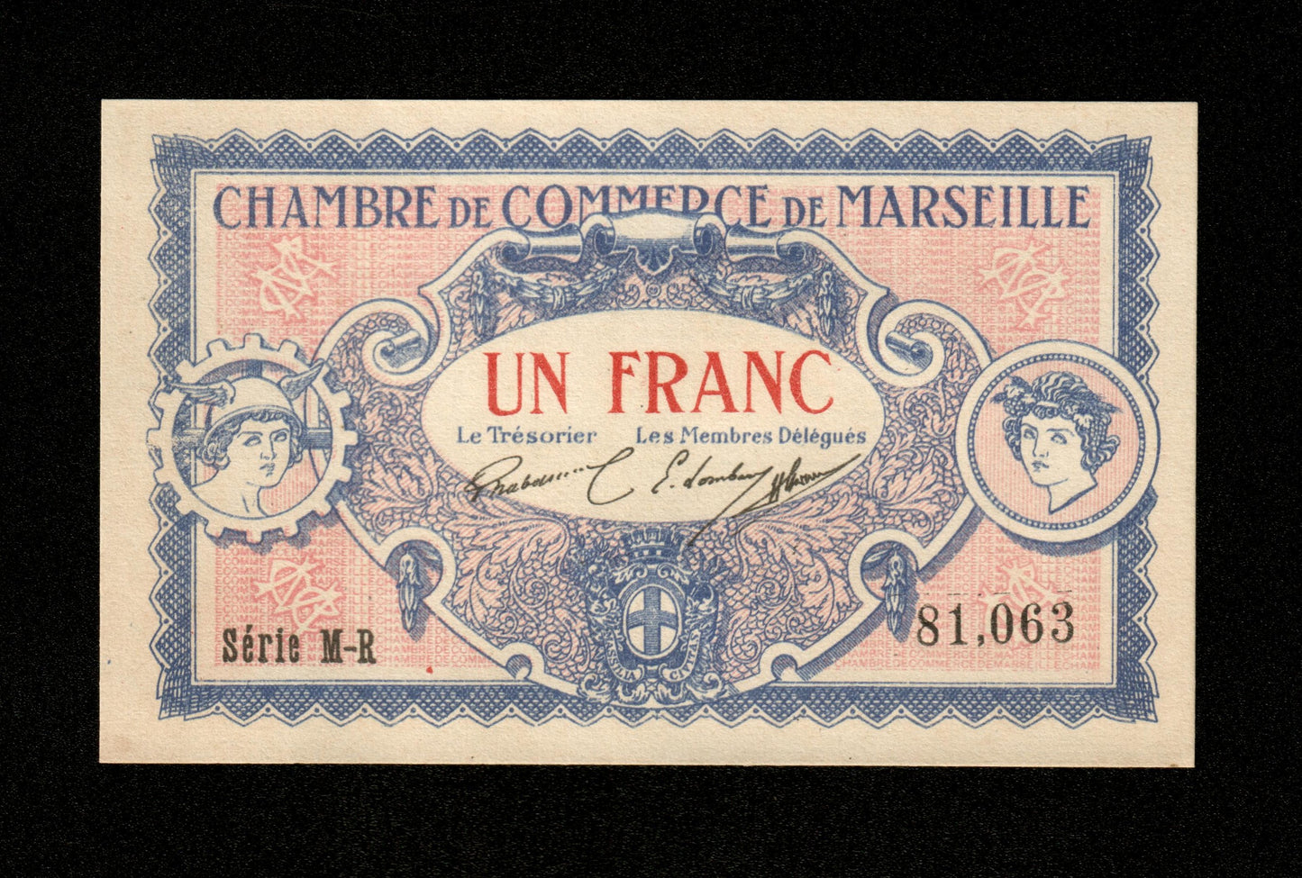 FRANCE - Chambre de Commerce de Marseille 1 Franc 1917 JP.79.70 SUP+ / XF+
