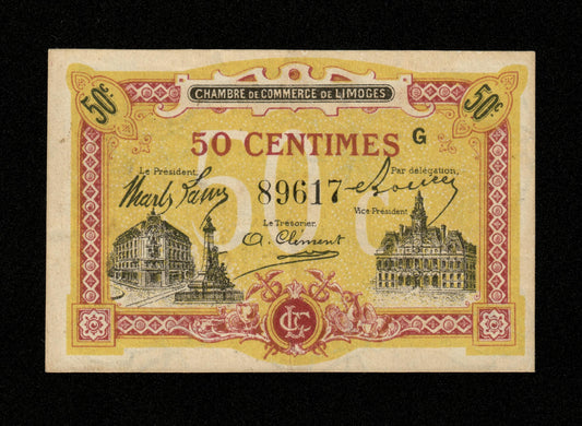FRANCE - Chambre de Commerce de Limoges 50 Centimes 1923 JP.73.23 TTB / VF