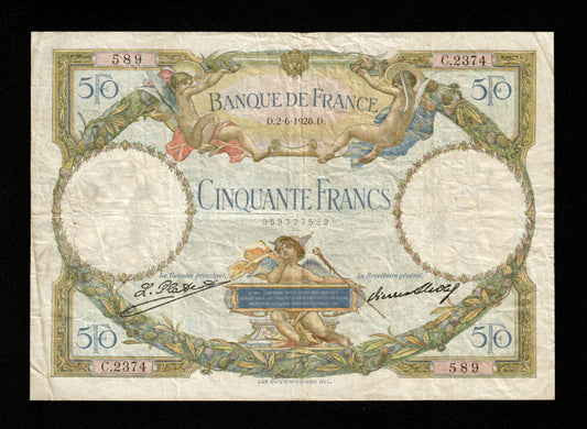 FRANCE - 50 Francs Merson 1928 F.15.02 Pick 77a TB / Fine