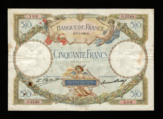 FRANCE - 50 Francs Merson 1928 F.15.02 Pick 77a pr.TB / Fine-