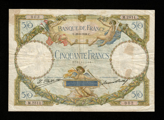 FRANCE - 50 Francs Merson 1928 F.15.02 Pick 77a TB / Fine