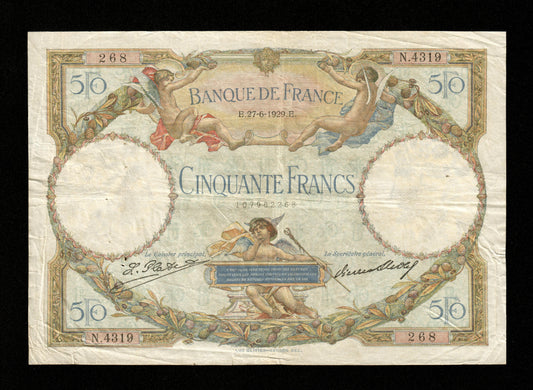 FRANCE - 50 Francs Merson 1929 F.15.03 Pick 77a TB / Fine