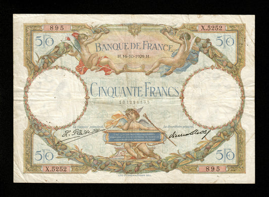FRANCE - 50 Francs Merson 1929 F.15.03 Pick 77a TB / Fine