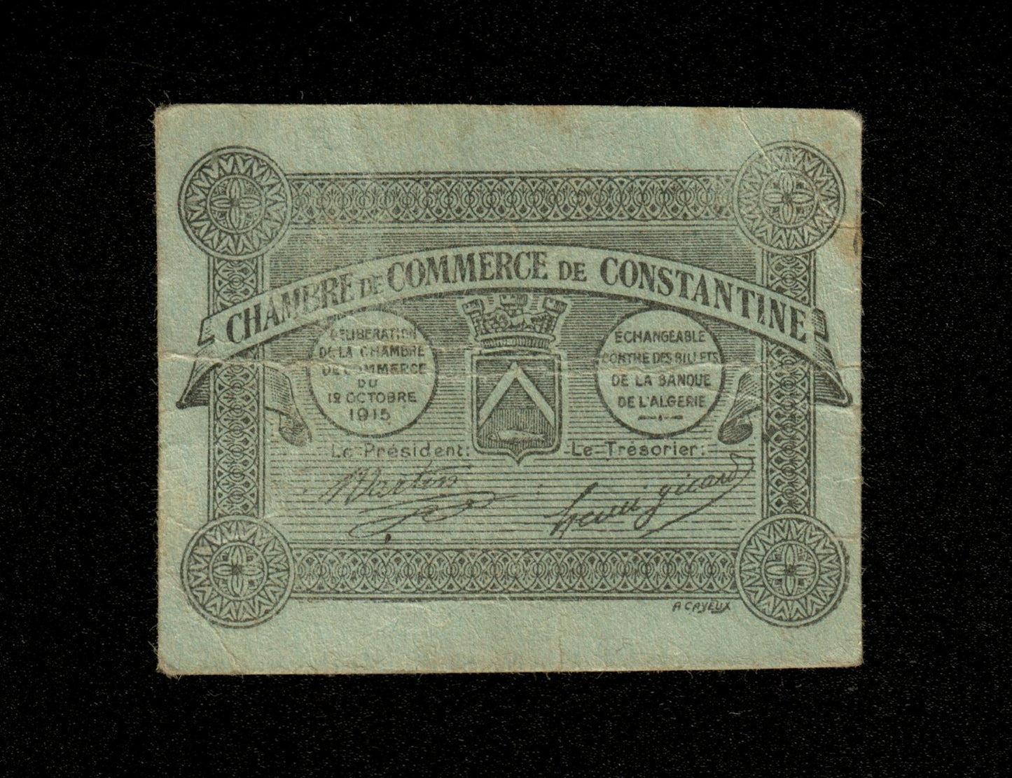 ALGÉRIE - ALGERIA - Chambre de Commerce de Constantine, 5 Centimes 1915 JP.140.46 TB / Fine