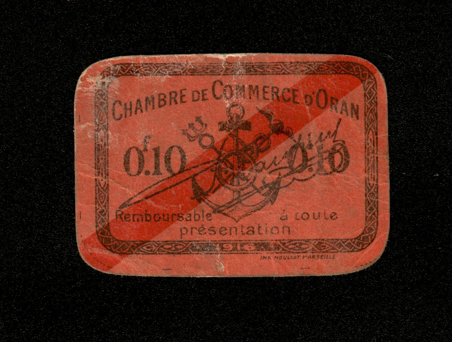 ALGÉRIE - ALGERIA - Chambre de Commerce Oran, 10 Centimes 1916 JP.141.49 TB / Fine
