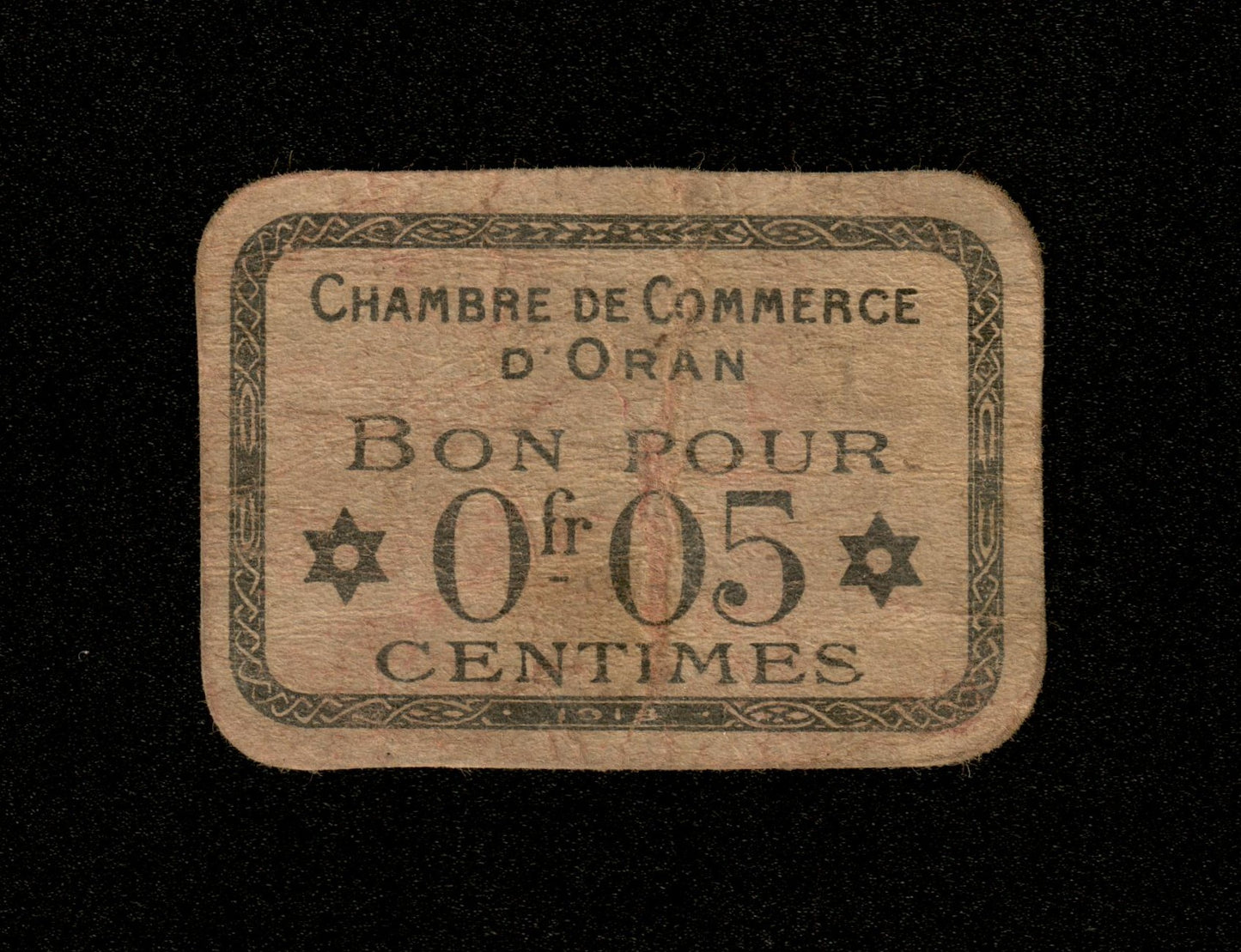 ALGÉRIE - ALGERIA - Chambre de Commerce Oran, 5 Centimes 1918 JP.141.52 TB / Fine