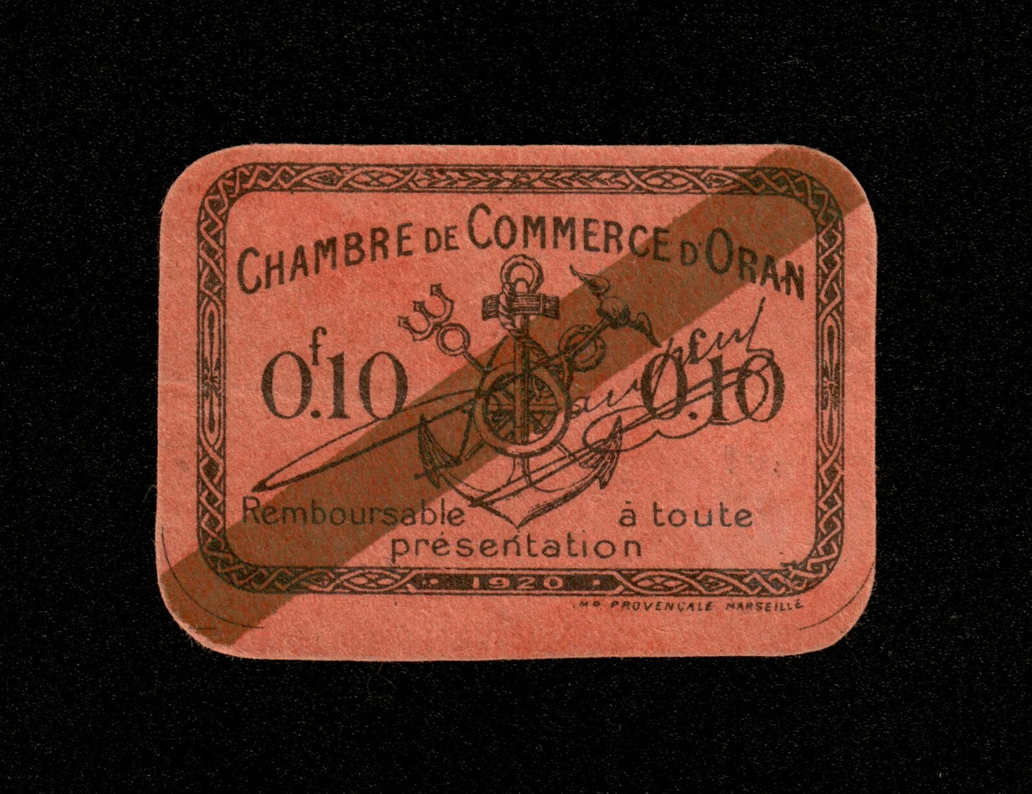 ALGÉRIE - ALGERIA - Chambre de Commerce Oran, 10 Centimes 1920 JP.141.57 NEUF / UNC