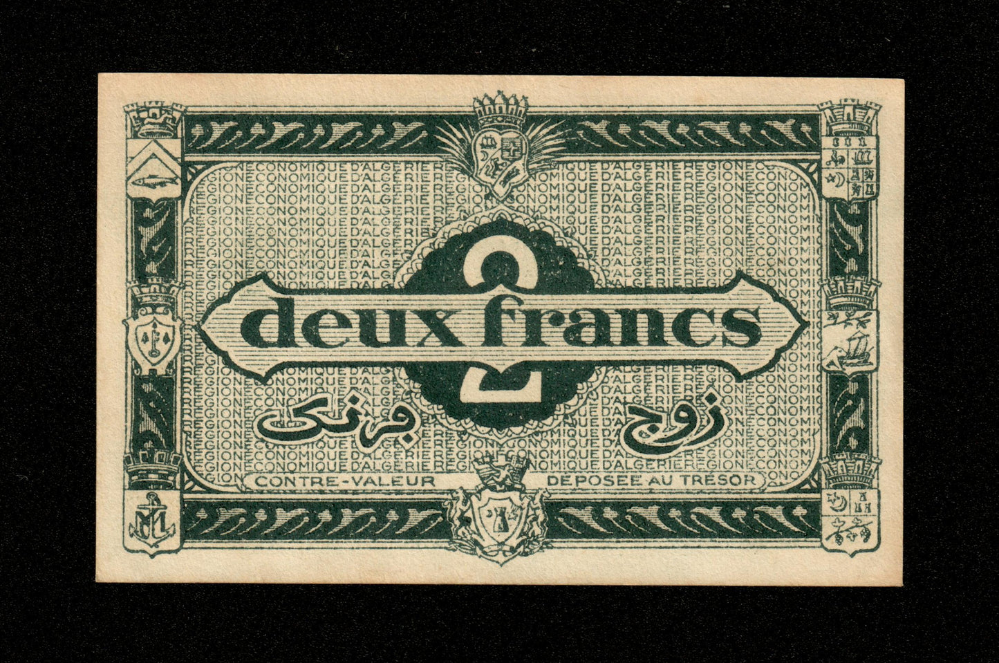 ALGÉRIE - ALGERIA - 2 Francs Région Économique 1944 Pick 102 SPL / AU