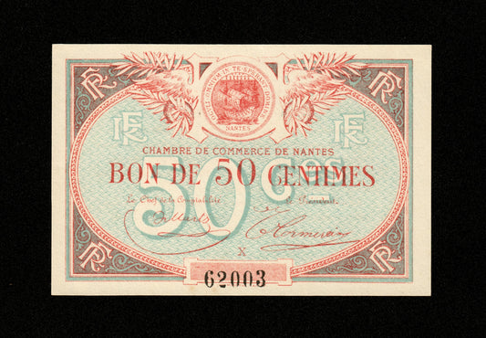 FRANCE - Chambre de Commerce de Nantes, 50 Centimes 1923 JP.88.16 pr.NEUF / UNC-