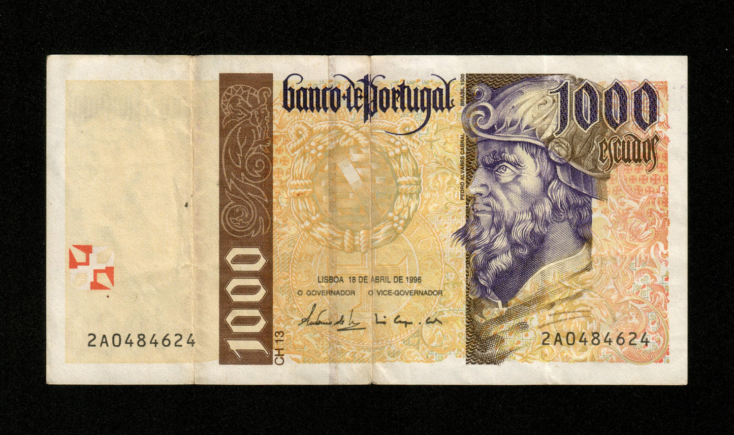 PORTUGAL - 1000 Escudos 1996 Pick 188a TTB / VF