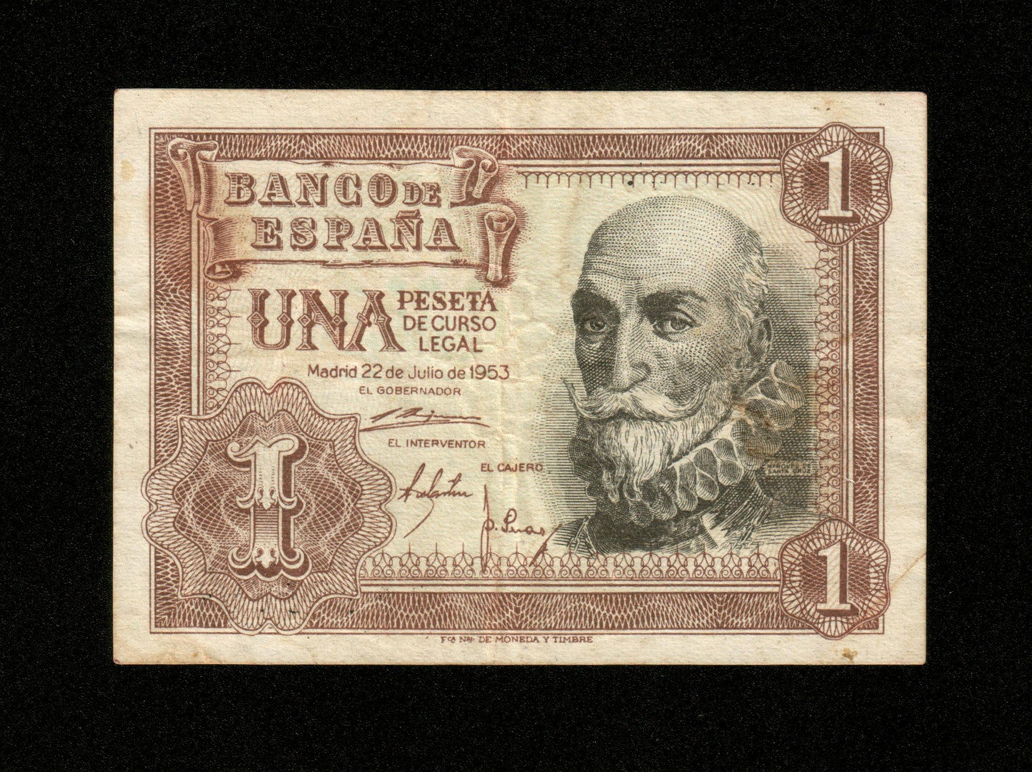 ESPAGNE - SPAIN - 1 Peseta 1953 Pick 144a TTB / VF