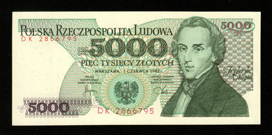 POLOGNE - POLAND - 5000 Zlotych 1982 Pick 150a pr.NEUF / UNC-