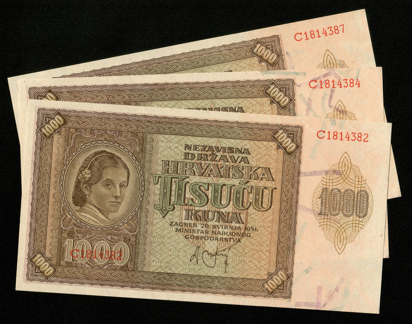 CROATIE - CROATIA - 1000 Kuna 1941 Pick 4a NEUF / UNC