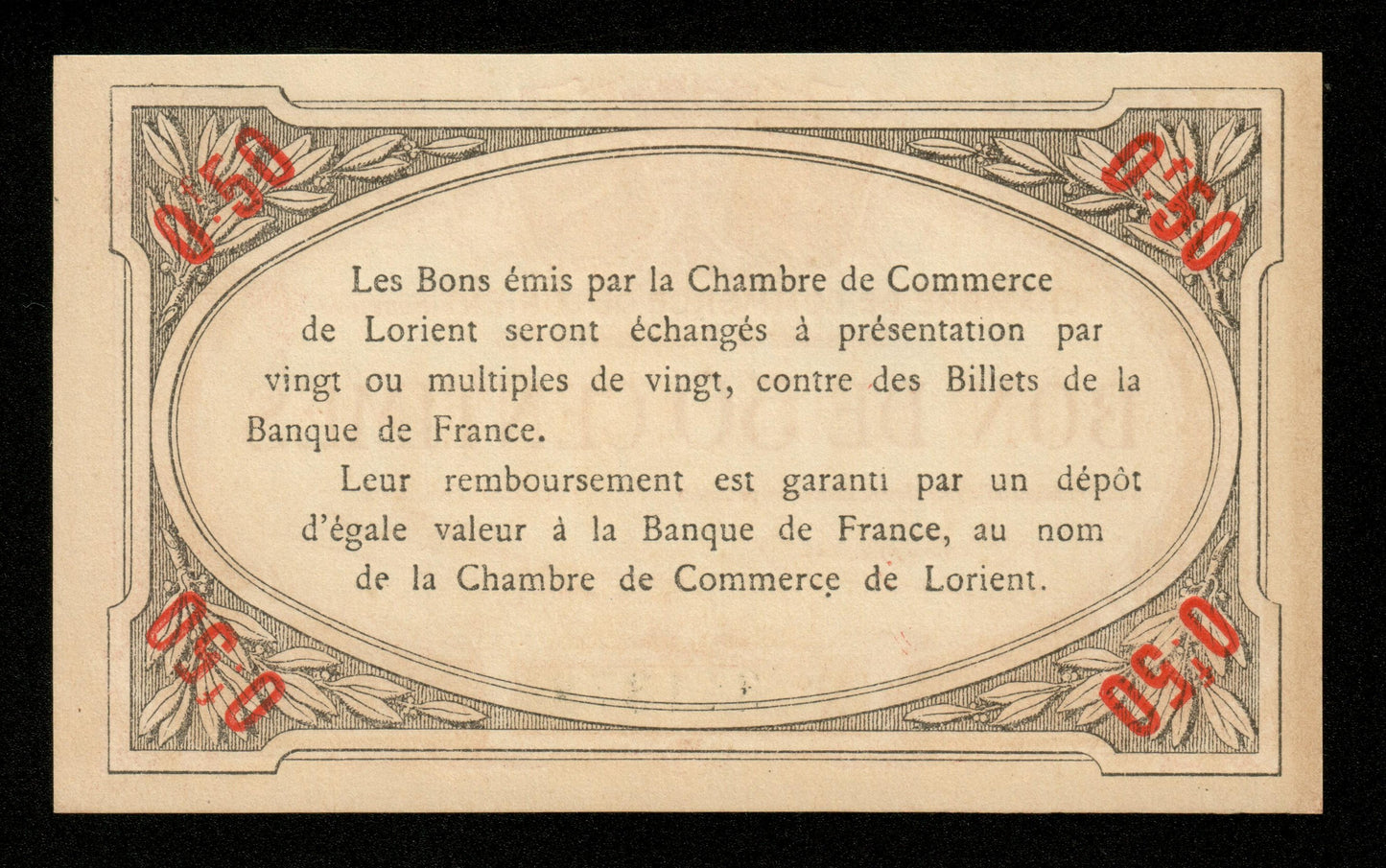 FRANCE - Chambre de Commerce de Lorient, 50 Centimes 1915 JP.75.04 NEUF / UNC