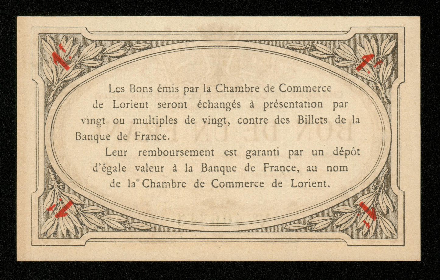 FRANCE - Chambre de Commerce de Lorient, 1 Franc 1915 JP.75.08 NEUF / UNC