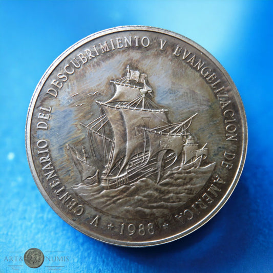 RÉPUBLIQUE DOMINICAINE - DOMINICAN REPUBLIC- 1 Peso Proof Piedfort 1988 KM.P28