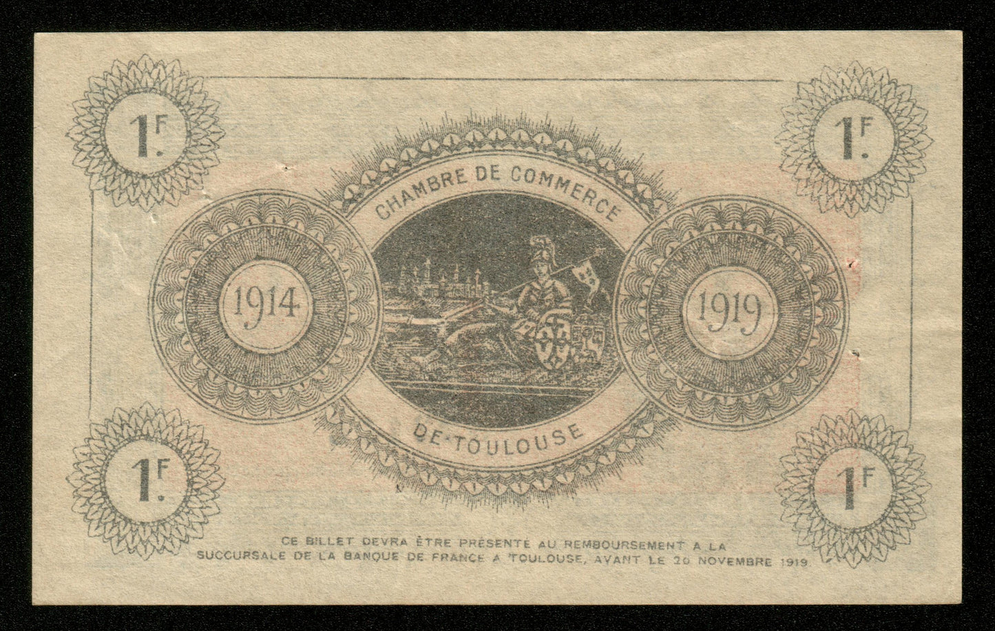 FRANCE - Chambre de Commerce de Toulouse, 1 Franc 1914 JP.122.06 TTB+ / VF+