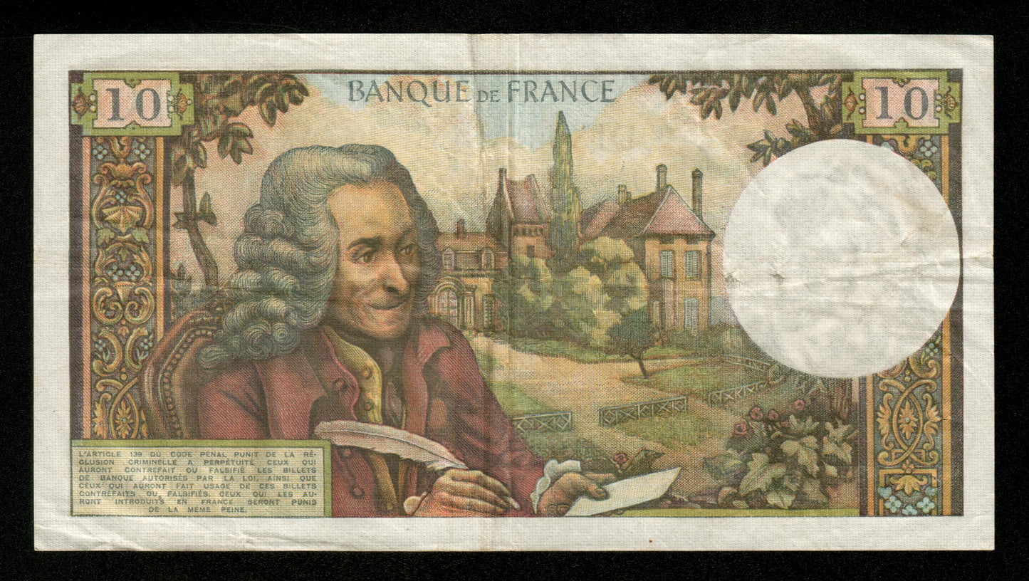 FRANCE - 10 Francs Voltaire 1966 H.213 F.62.19 Pick 147b TTB / VF