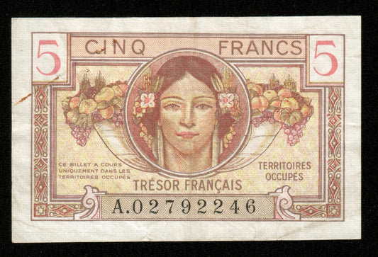 FRANCE - 5 Francs Trésor Français 1947 VF.29.01 Pick M6a pr.TTB / VF-