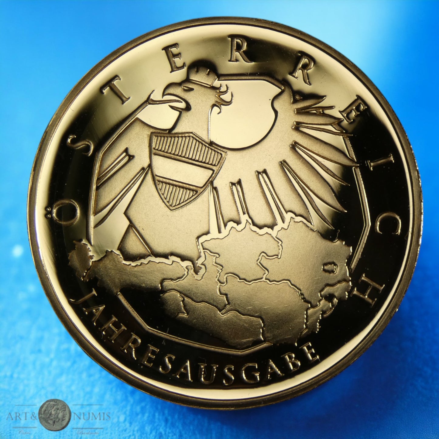 AUTRICHE - AUSTRIA - Médaille cuivre dorée "cochon porte bonheur 2023"