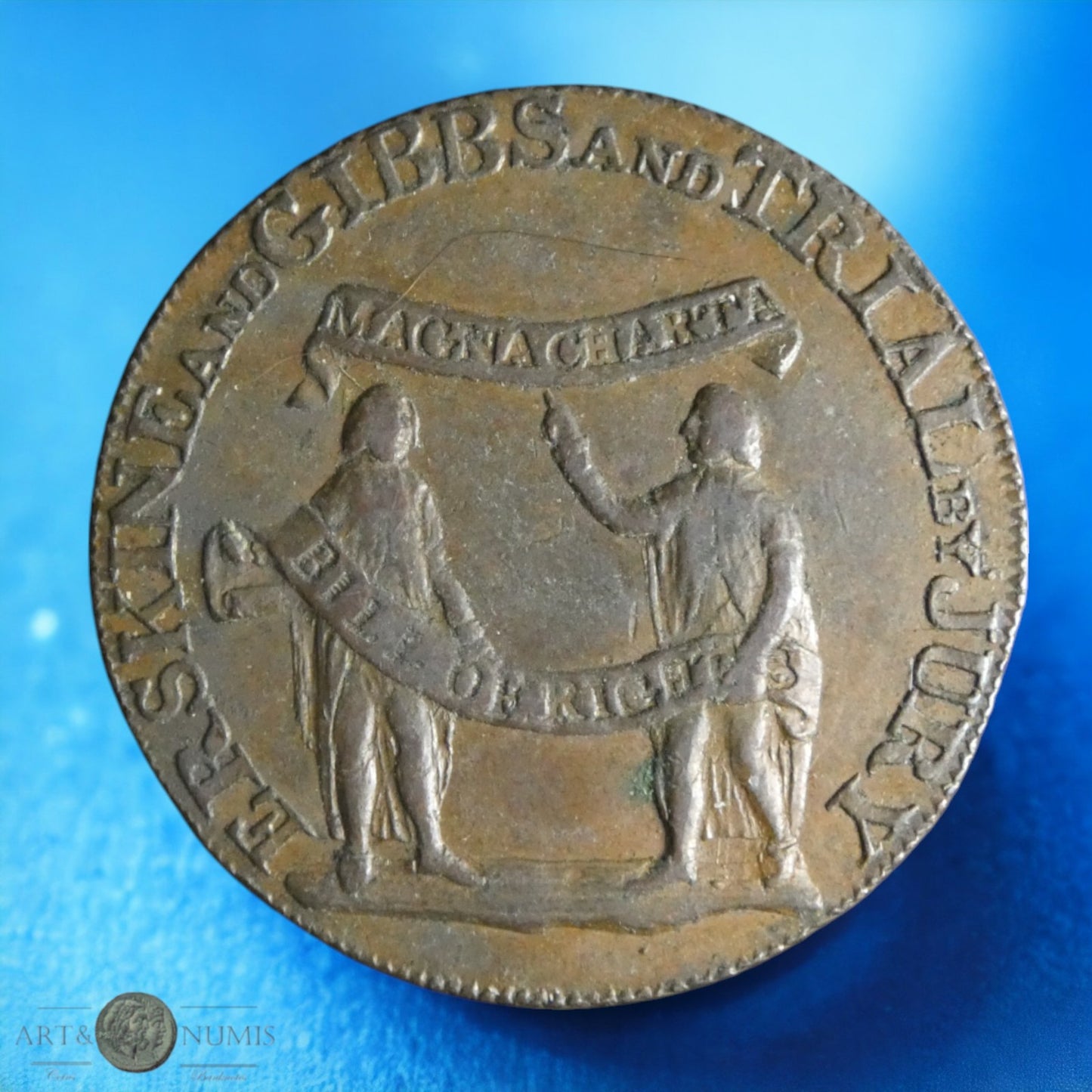 ROYAUME UNI - Token - Middlesex - Bill of Rights, Erskine & Gibbs 1/2 Penny 1794 D&H1011