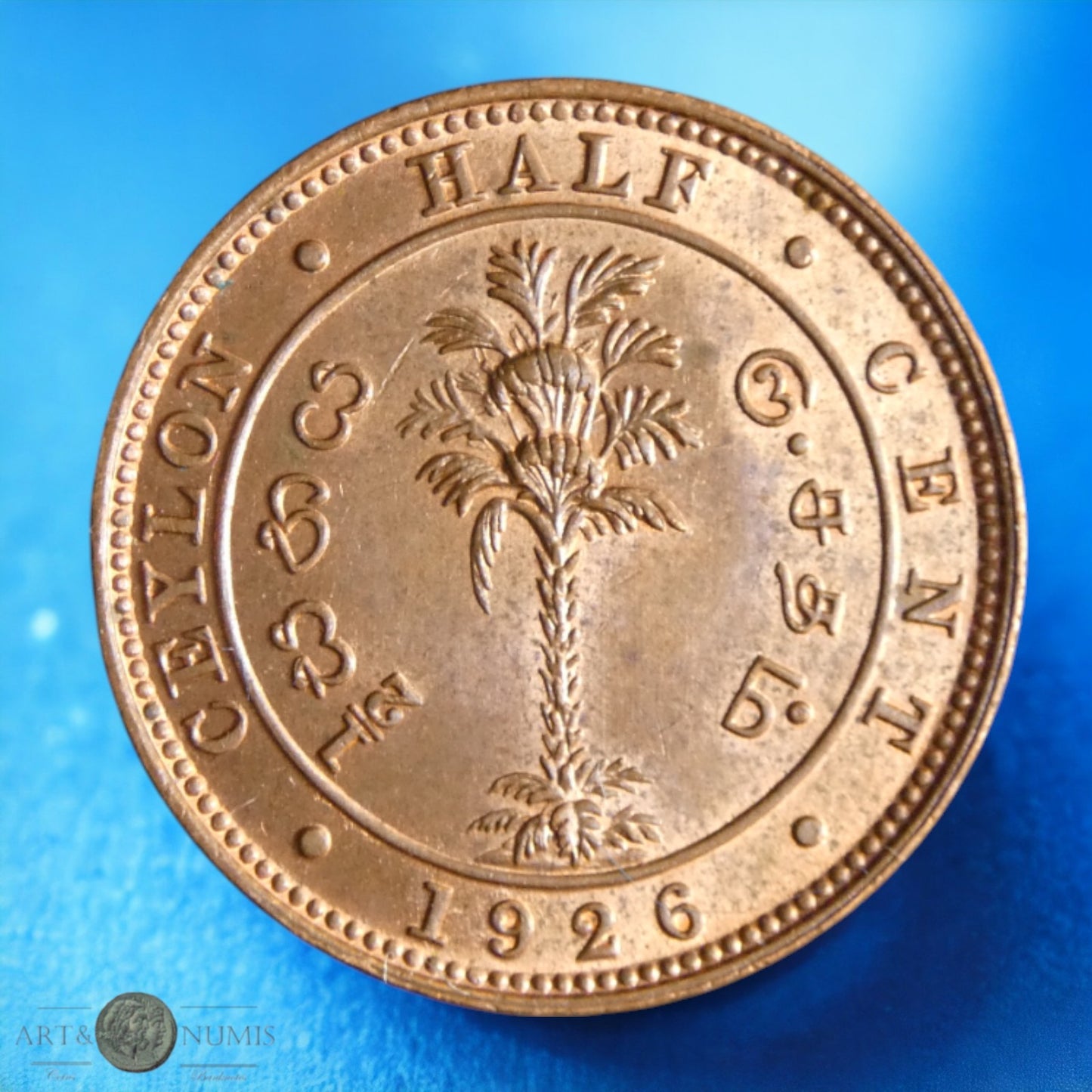 CEYLAN - 1/2 Cent 1926 KM.106