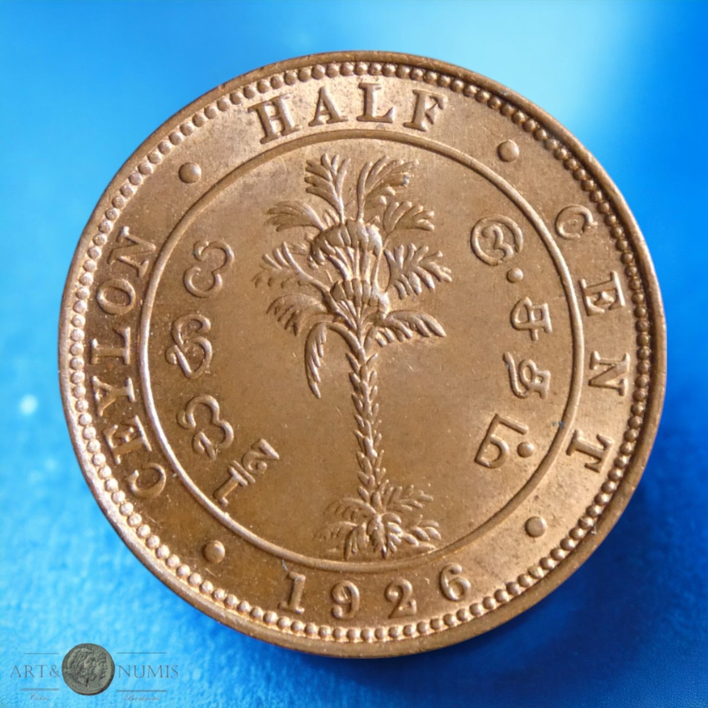 CEYLAN - 1/2 Cent 1926 KM.106