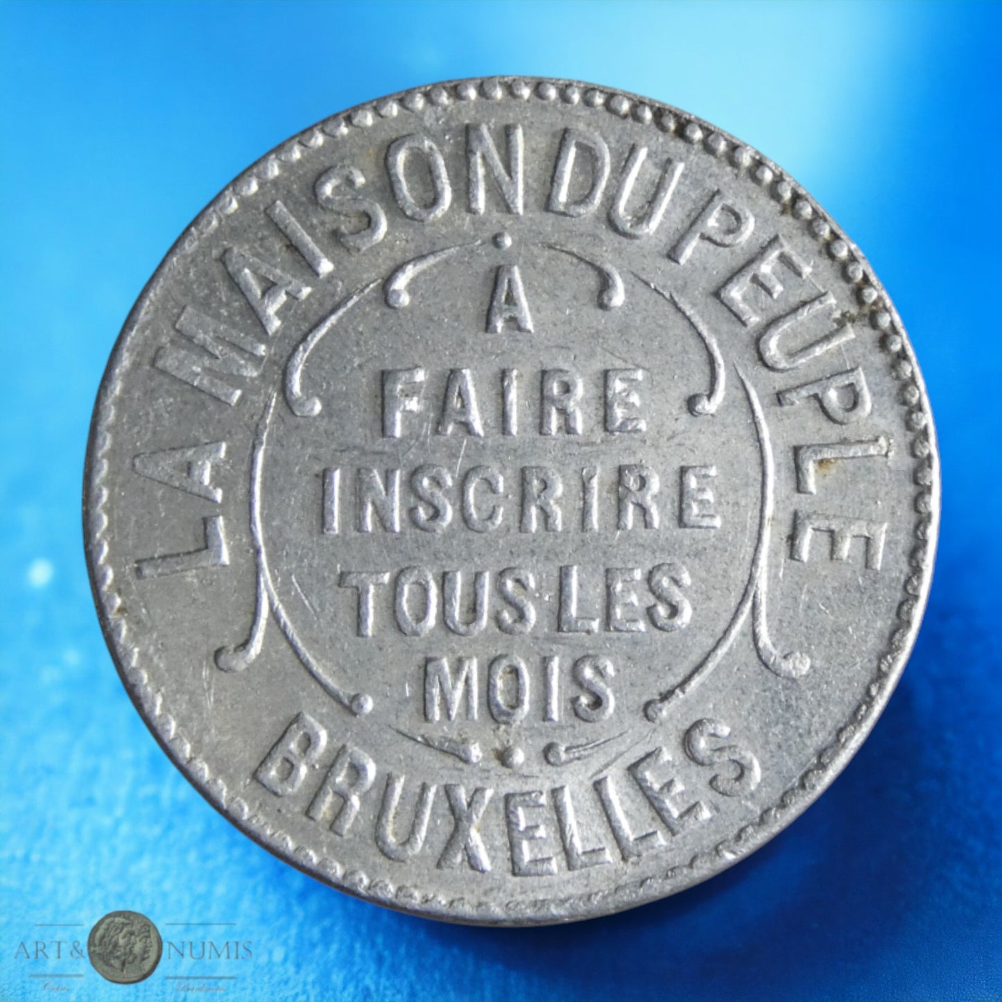 BELGIQUE - Jeton - Token - Jeton pour un pain, Boulangerie Maison du peuple, Aluminium