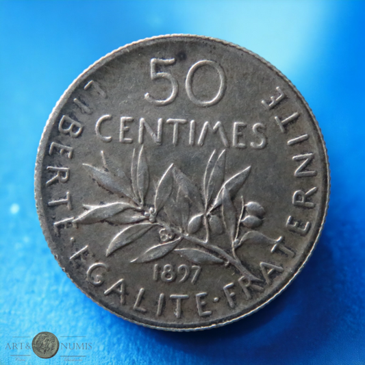 FRANCE - 50 Centimes 1897 Flan mat