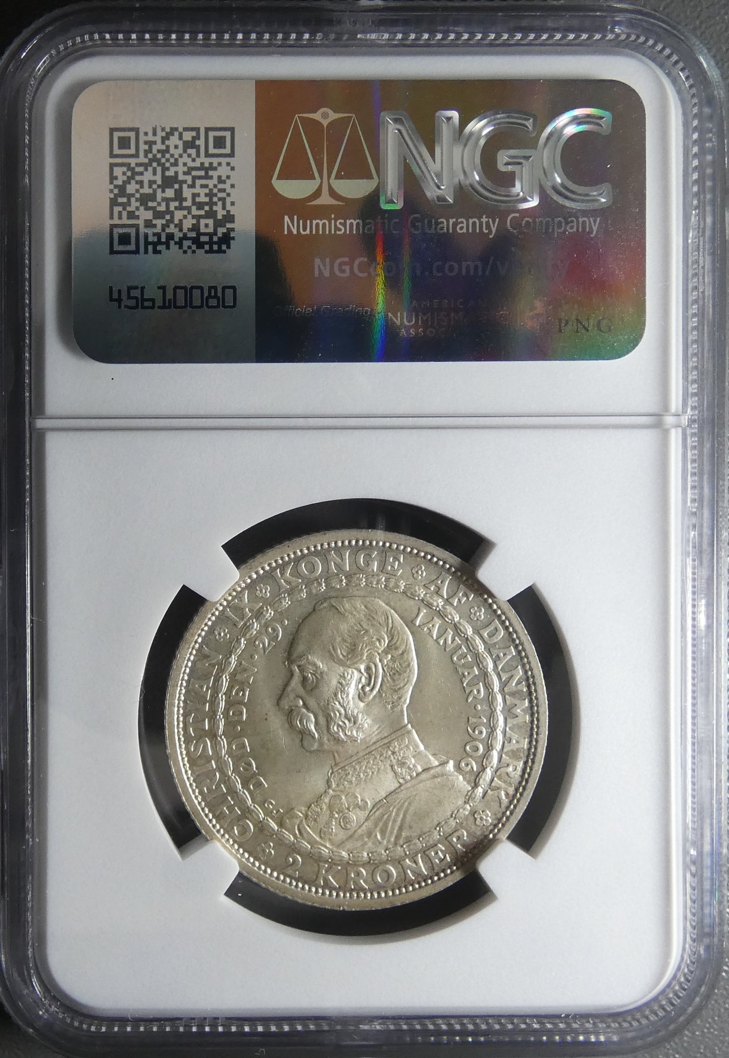 DANEMARK - 2 Kroner 1906 Mort de Christian IX KM.803 MS66