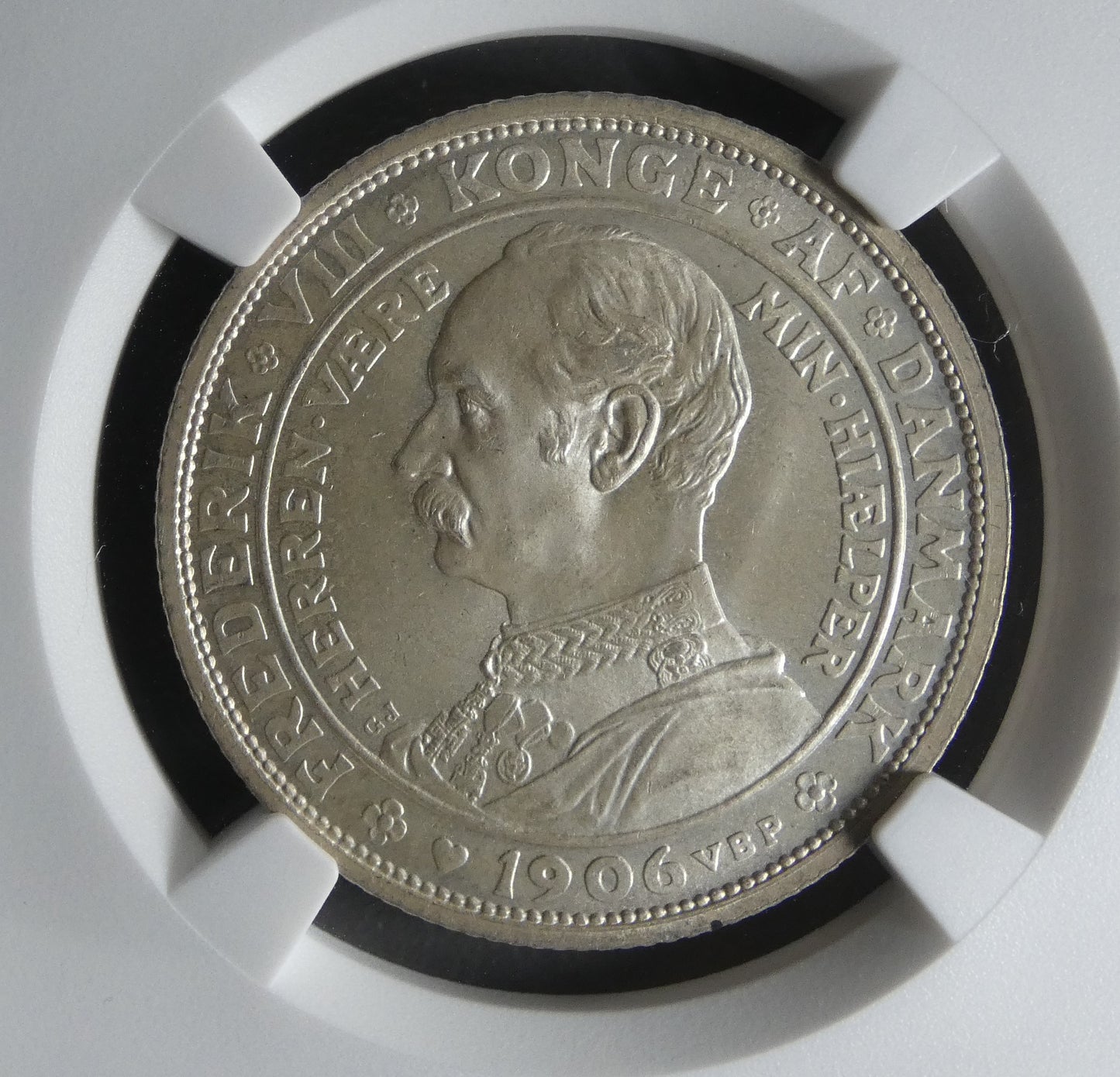 DANEMARK - 2 Kroner 1906 Mort de Christian IX KM.803 MS66