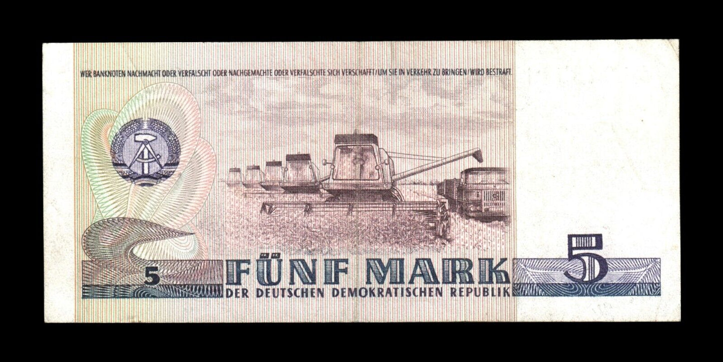 ALLEMAGNE - GERMAN DEMOCRATIC REPUBLIC - 5 Mark 1975 P.27a TTB / VF
