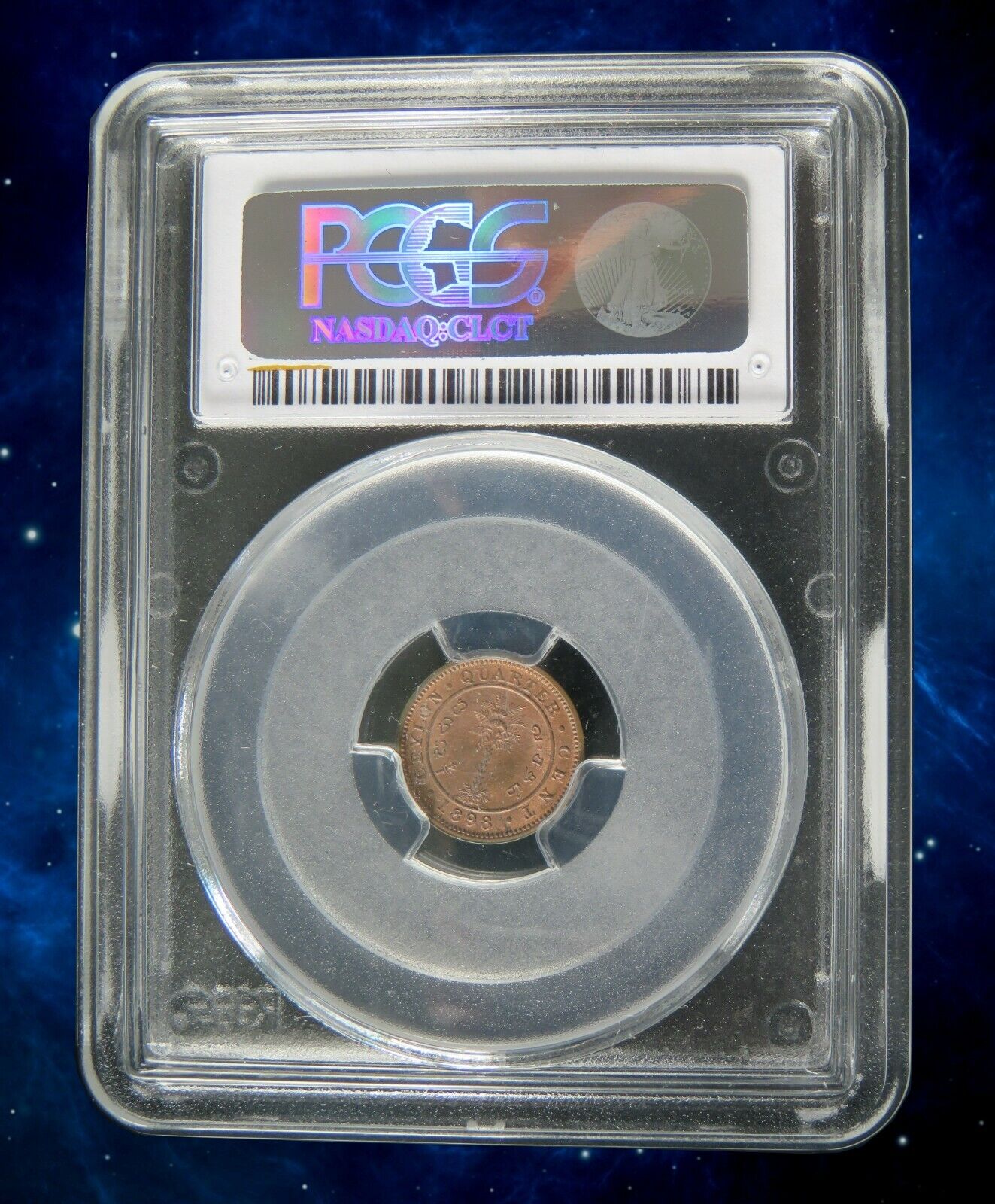 CEYLAN - 1/4 Cent 1898 PCGS MS63