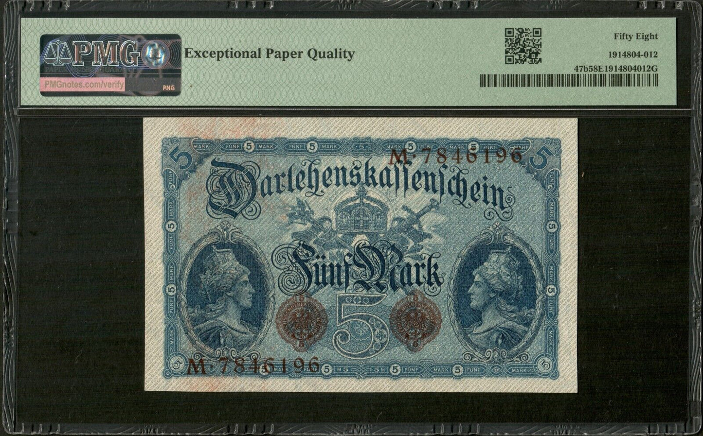 ALLEMAGNE - GERMANY - 5 Mark 1914 P.47b, Ro.48b pr.NEUF / PMG Choice AU 58 EPQ