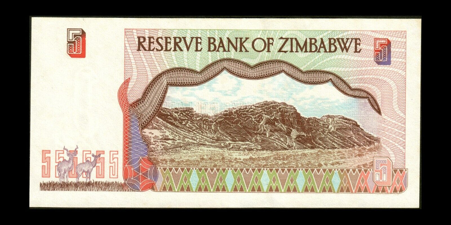 ZIMBABWE - 5 Dollars 1997 P.5b pr.NEUF / UNC-
