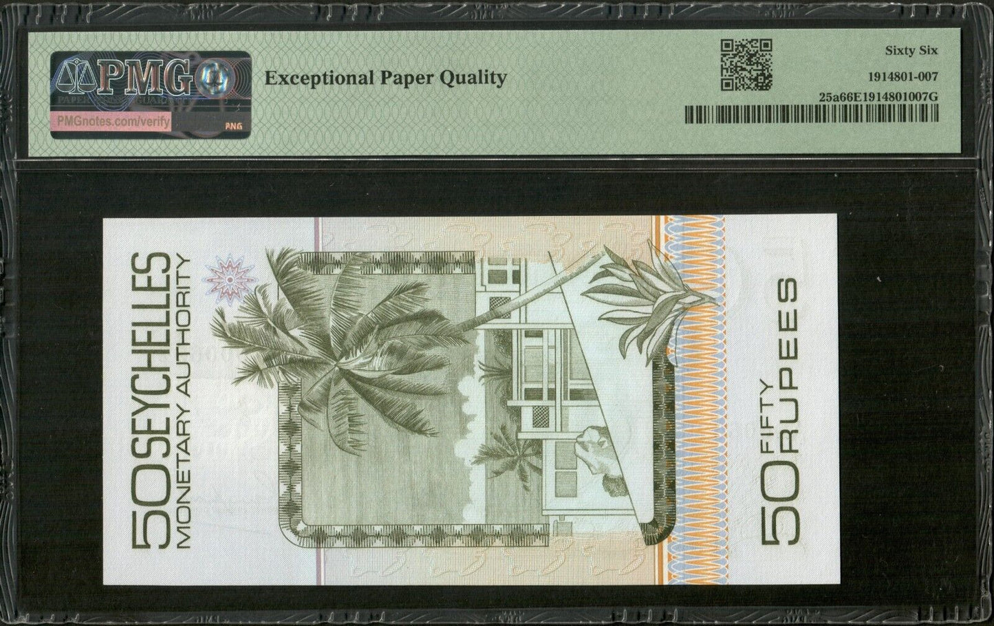SEYCHELLES - 50 Rupees (1979) P.25a Low Number NEUF / PMG Gem Unc 66 EPQ