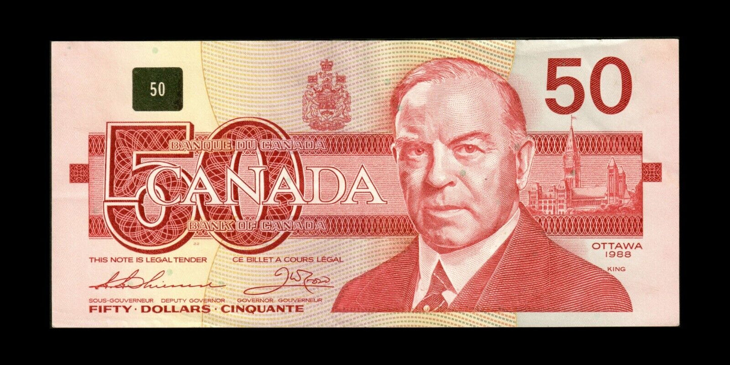 CANADA - 50 Dollars 1988 P.98a, BC-59a Thiessen & Crow TTB+ / VF+