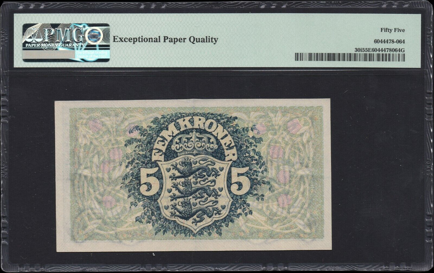 DANEMARK - DENMARK - 5 Kroner 1943 P.30i PMG AU 55 EPQ / SPL