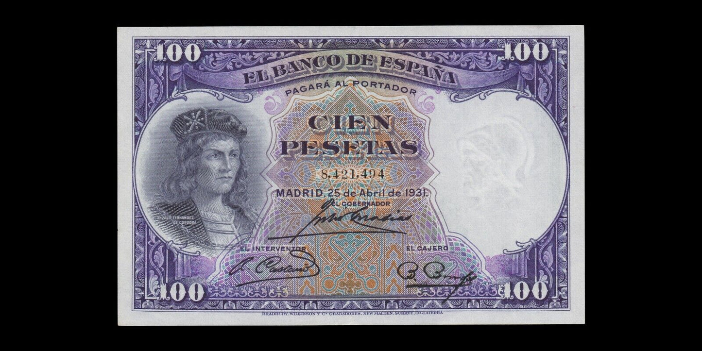 ESPAGNE - SPAIN - 100 Pesetas 1931 P.83 SPL+ / UNC-