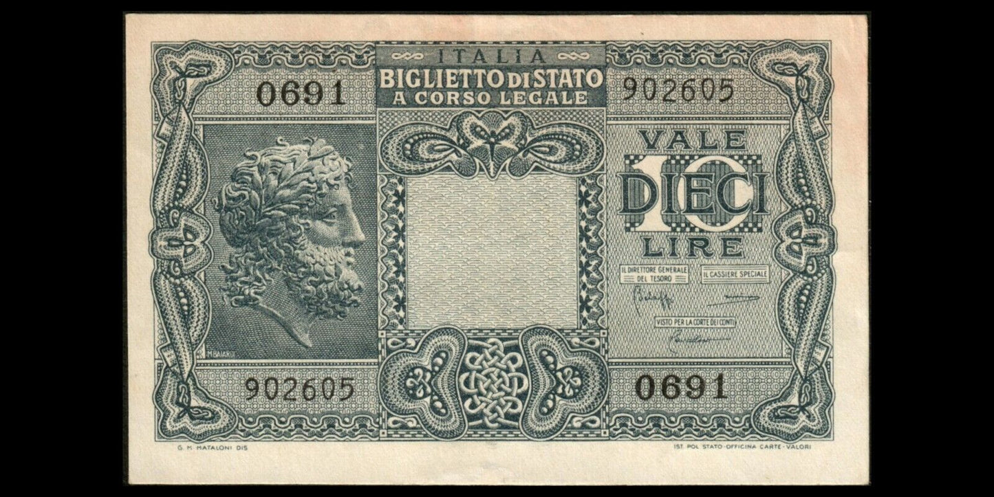 ITALIE - ITALY - 10 Lire 1944 Pick 32c SUP / XF