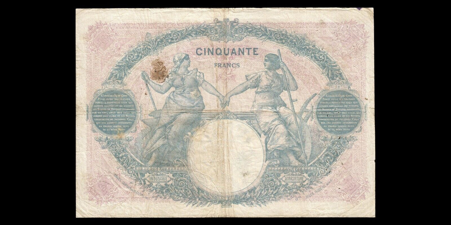 FRANCE - 50 Francs Bleu et Rose 1924 F.14.37, P.64f B+ / Good+