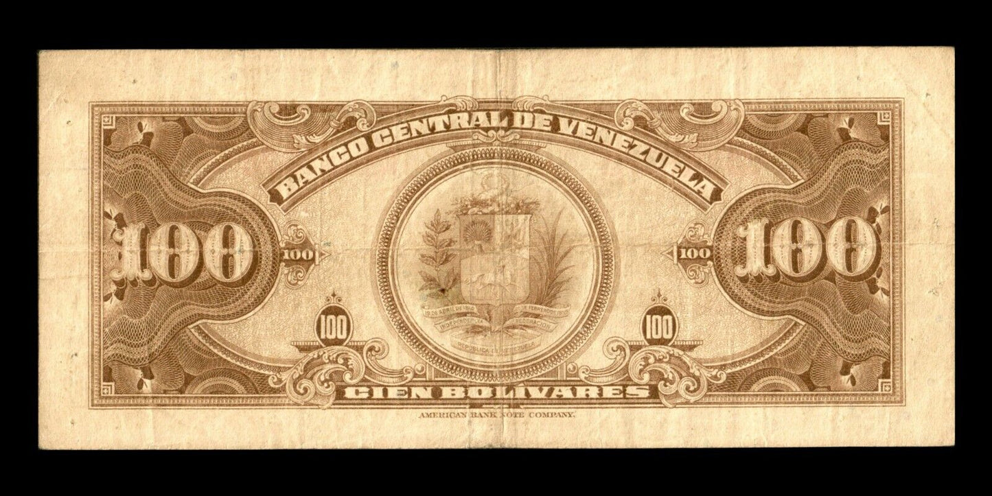 VENEZUELA - 100 Bolivares 1960 P.34d TB / Fine