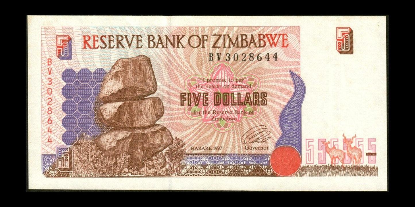 ZIMBABWE - 5 Dollars 1997 P.5b pr.NEUF / UNC-