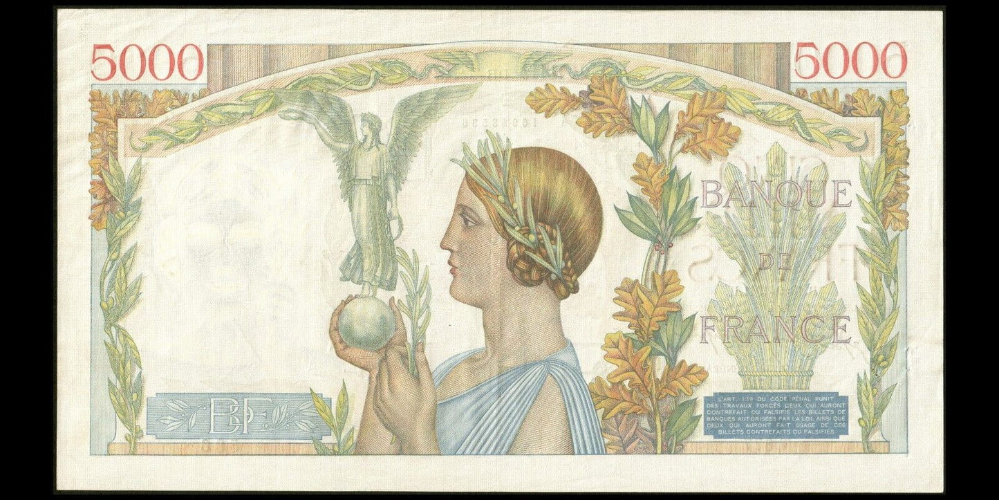 FRANCE - 5000 Francs Victoire 1941 F.46.26, P97c. TTB+ / VF+